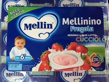 现货！意大利原装进口Mellin美林宝宝辅食 酸奶 草莓奶酪混合泥