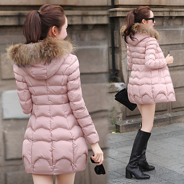 2015新款韩版羽绒棉棉衣中长款修身显瘦冬装时尚气质外套袄潮