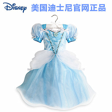 现货 美国迪士尼正品女童公主裙灰姑娘仙蒂长裙 带灯可发光3-4岁