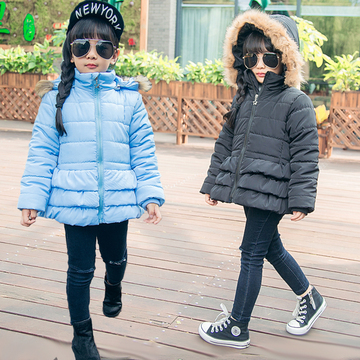 女童加厚棉衣服韩版新款中大童保暖棉袄7-8-9岁儿童纯色公主外套