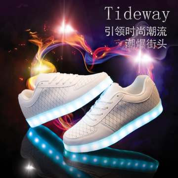 2015夏季新款发光男鞋荧光夜光鬼步舞鞋LED灯光USB充电情侣休闲鞋