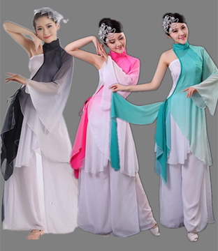 2015新款女民族舞蹈服装水袖舞蹈演出服古典舞民族服秧歌服现代舞