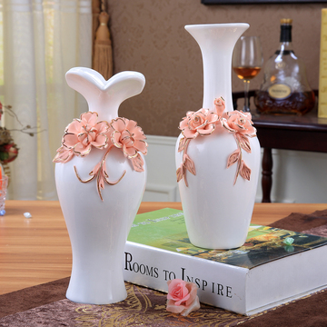 简约陶瓷白色小花瓶客厅电视柜摆件新房工艺品摆设餐桌装饰品插花