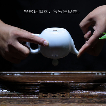 龙泉青瓷功夫茶具大茶壶 瓷器粉青单壶精工壶可玩断水倒立