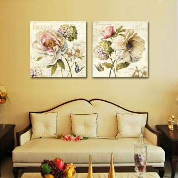 主色植物花卉客厅现代简约无框画田园风格装饰画欧式壁画美式挂画