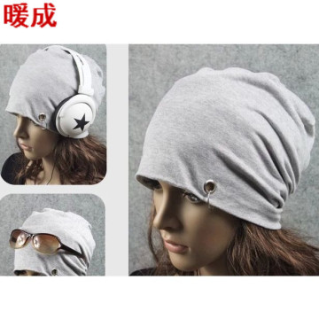 韩版嘻哈街舞男女头巾帽 户外帽子 纯色薄款布帽 铁环圈包头帽