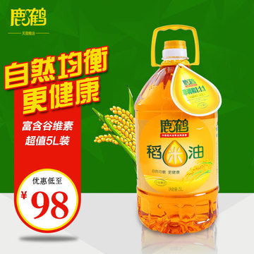 鹿鹤多维营养稻米油米糠油非转基因食用油富含谷维素5L健康油