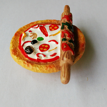【买就赠】出口欧美披萨擀面杖仿真食物早教创意树脂强磁冰箱贴库