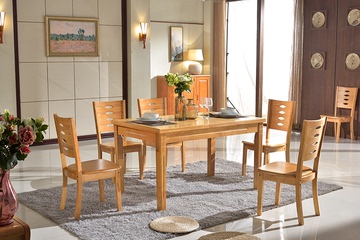 实木餐桌 橡木餐桌 小户型餐桌 现代简约餐桌 长方形餐桌