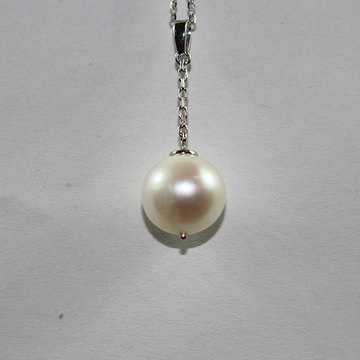 珠宝首饰18k玫瑰金白金天然珍珠吊坠（不含项链）（DIY个性定制）