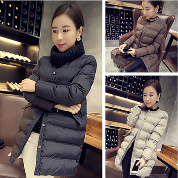 CC6-81652一件代发2015冬装新款韩版女装修身显瘦中长款棉衣外套