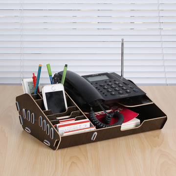 B3017多功能笔筒 办公文具创意名片盒 桌面整理用品 电话架收纳座