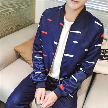 2016秋季韩版学生修身夹克潮男士大码薄款长袖外套青少年上衣春季