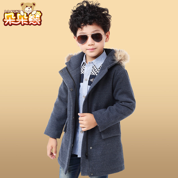 男童冬装7小男孩8韩版9加厚10风衣外套6-12岁儿童休闲毛呢子大衣