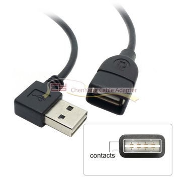 USB延长线 USB2.0加长线 A公左右弯头对母高速连接正反插不分方向