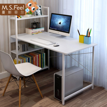 简约电脑桌台式桌家用现代书桌带书架办公桌简易桌子简约写字台