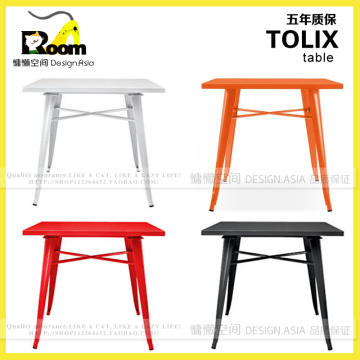 Tolix Table美式办公桌铁皮吧台桌户外复古方形吧桌实木铁艺餐桌