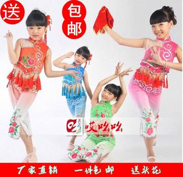 元旦儿童喜庆汉族秧歌舞蹈演出服装幼儿开门红少儿表演服装打鼓服