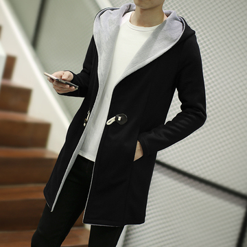 秋冬季韩版修身男士毛衣中长款外套潮保暖针织衫开衫青年加绒加厚
