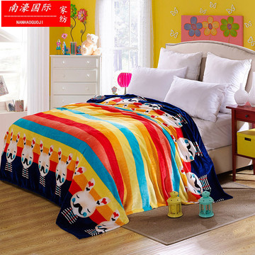 秋冬儿童珊瑚绒毯子法兰绒毛毯床单毛巾被午睡单人双人盖毯床单毯