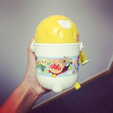 现货日本代购面包超人儿童吸管杯宝宝水杯背带水壶