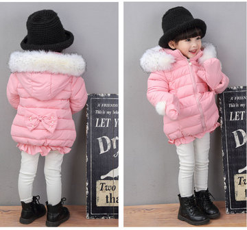 童装冬装小童棉衣0-1-2-3岁女童棉服儿童棉袄加厚宝宝中长款外套