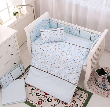环保床垫 可爱宝宝高支全棉 被套 婴儿床品七件套 床单 卡通