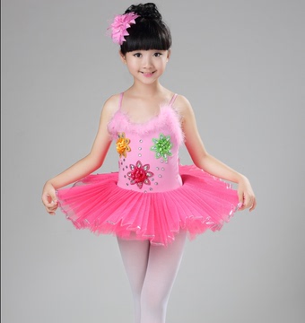 2016新款夏儿童芭蕾舞裙幼儿女童练功服吊带芭蕾小天鹅舞蹈演出服