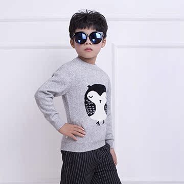 新款韩版帅气男孩羊绒衫长袖圆领打底针织衫百搭保暖柔软舒适童装