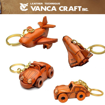 日本VANCA 手工皮革挂件 保时捷911/甲壳虫皮革钥匙扣交通工具