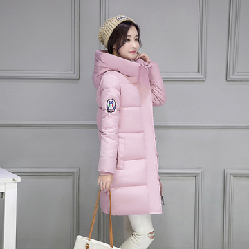 2016冬季新款修身女士中长款羽绒棉服韩版学生大码连帽棉衣外套潮
