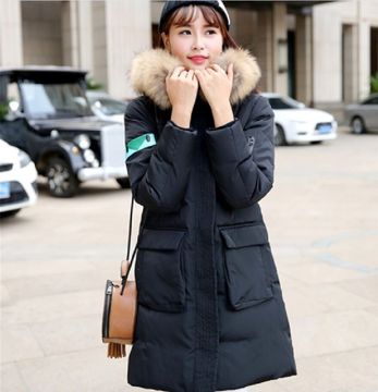 2016冬季新款羽绒服女中长款加厚保暖大码韩国纯色大毛领韩版外套