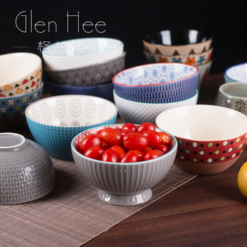 创意个性陶瓷碗家用菜碗面碗 日式汤碗粉碗 沙拉碗 拉面碗凉菜碗