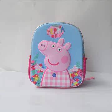 新款正品粉红猪小妹幼儿园儿童书包女生 佩佩猪学前可爱双肩背包