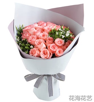 33朵粉玫瑰花束礼盒戴安娜鲜花福州市情人节生日速递同城送花礼物