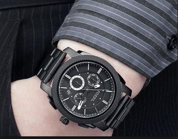 美国代购直邮fossil 化石男士石英计时码腕表 防水防磨精钢手表带