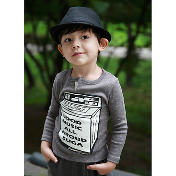 代购韩国进口正品童装sugamint2016年秋季新款男童字母 长袖