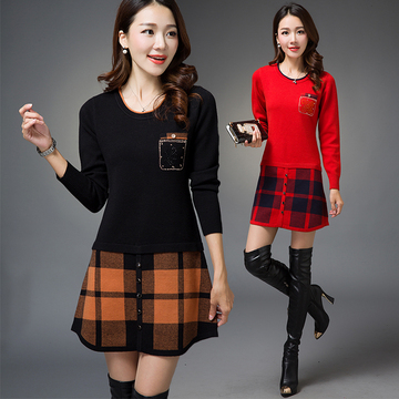 2016秋季针织衫女套头长袖中长款毛衣修身韩版上衣外套打底羊毛衫