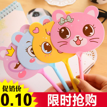 卡通动物扇子圆珠笔可爱猫咪创意韩国文具批发学习用品小学生奖品