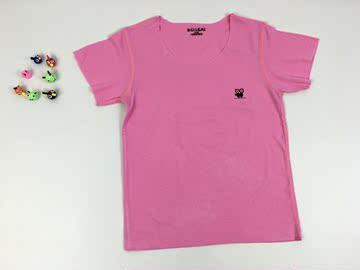 韩版童装圆领无痕半袖男短袖T恤儿童中大童女孩兰精莫代尔打底衫