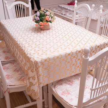塑料家用桌布防水 防油 防烫田园现代金清新欧式桌布