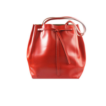 雅诗兰黛专柜2016新款红色水桶包 单肩包 时尚百搭款专柜赠品包