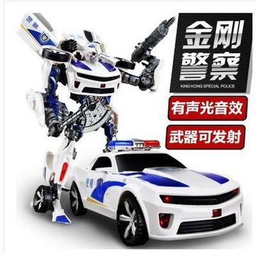 锦江超大擎天x战警变形金刚机器人警车特警警察模型8816系列