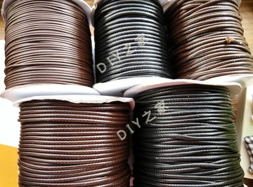 手工DIY韩国蜡线绳缝皮线圆咖啡黑0.5
