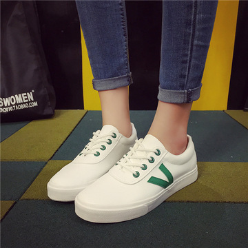 新款韩版女生小白鞋平跟休闲板鞋女式学院风平底中学生低帮单鞋
