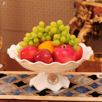 欧式奢华陶瓷水果盘现代简约茶几水果碗客厅创意装饰摆件结婚礼物