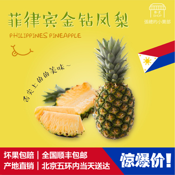 菲律宾进口金钻凤梨 2个装 全国顺风包邮 新鲜进口水果 甜凤梨