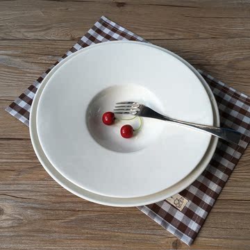 纯白色陶瓷意面碗创意欧式草帽汤盘西餐餐具新骨瓷盘子