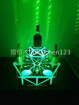 LED充电激光酒座 酒吧创意发光酒座 香槟鸡尾酒架洋酒亚克力酒托