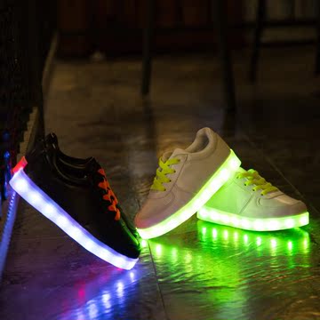 春秋款儿童亮灯鞋LED充电发光童鞋七彩夜光男童鞋女童闪光运动鞋